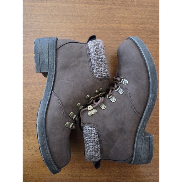 Rocket Dogs Lace Up Ankle Boots Womens 8 Brown Bootie Chunky Heel - Picture 6 of 11